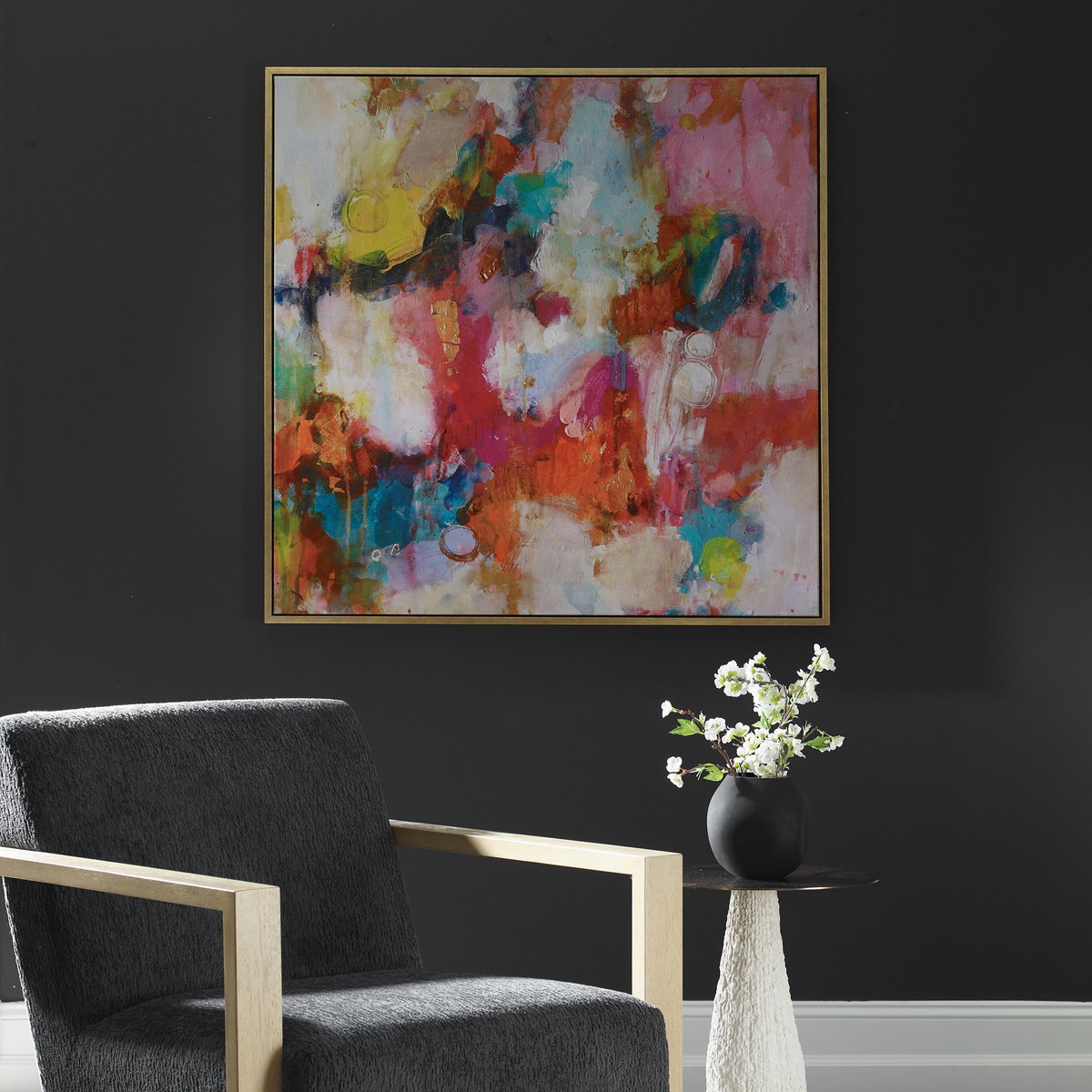 A Colorful Mindset Framed Abstract Art, by Uttermost, 44" width x 44" height x 2" depth View 2