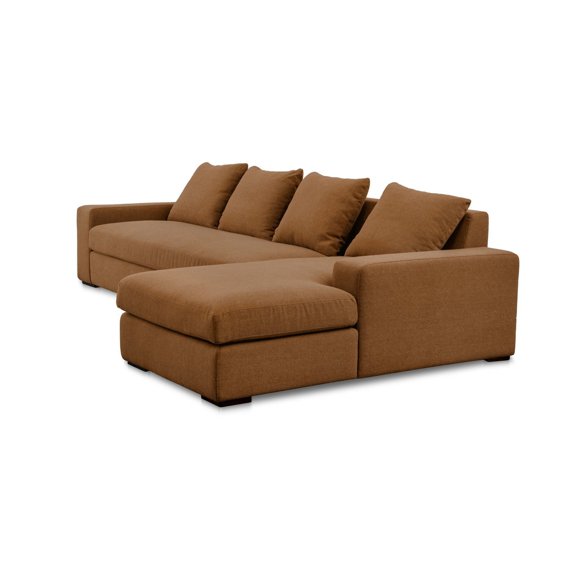 Thomas Right Sectional Rust, Sectional Sofa by Moe's Home, 125" width x 36" height x 41" depth View 3