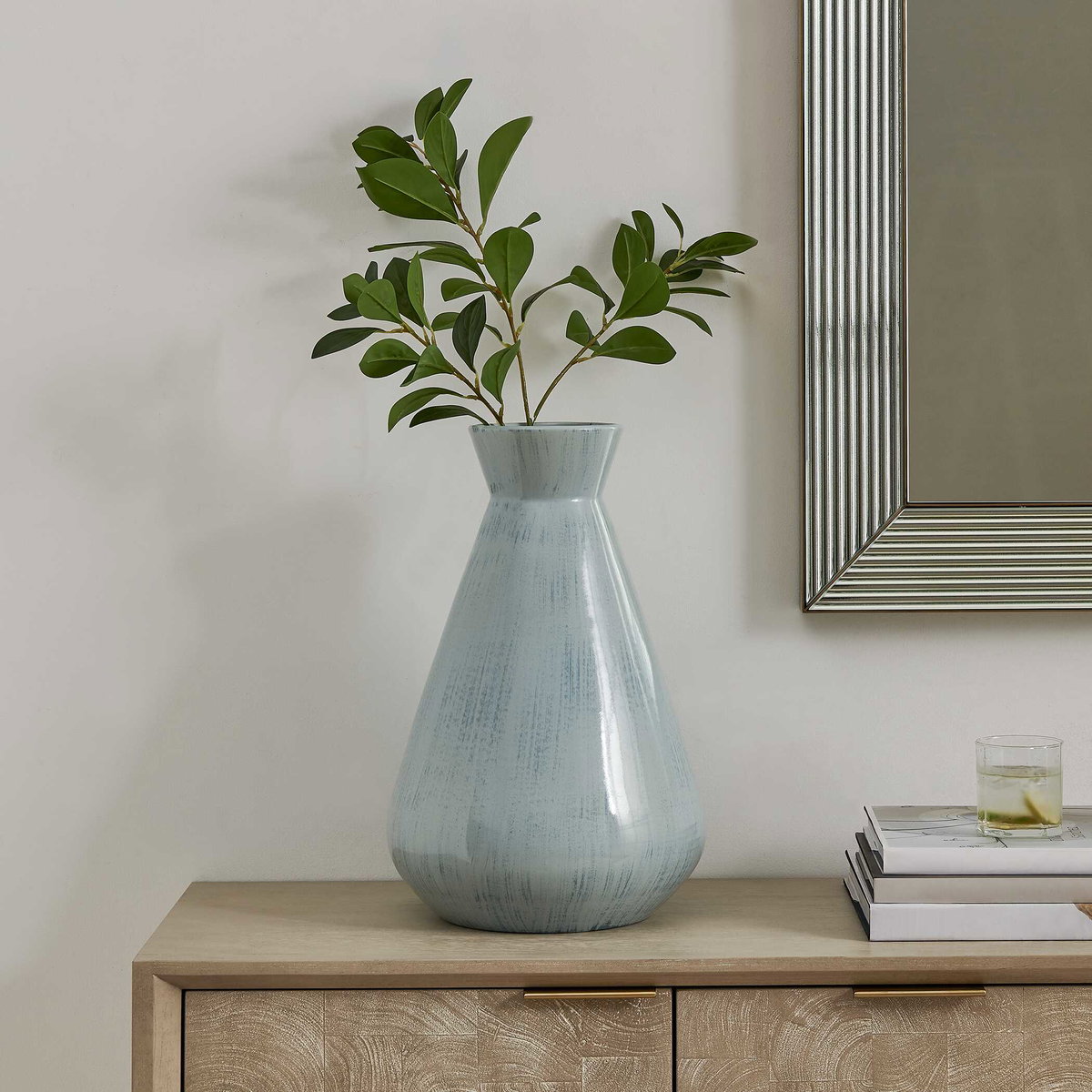Flare Spire Indoor-Outdoor Ceramic Vase, by Uttermost, 11.8" width x 18" height x 11.8" depth View 2