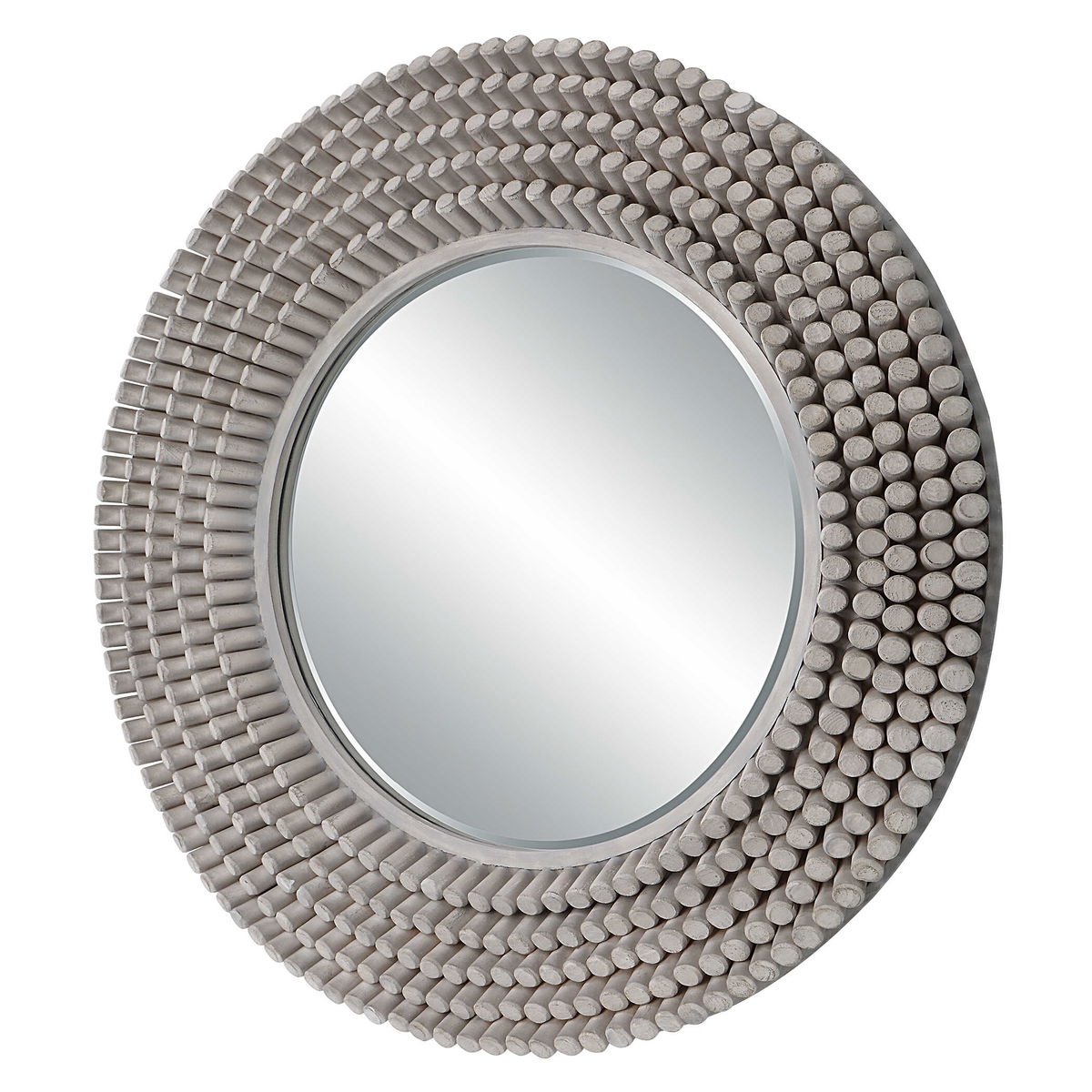 PORTSIDE ROUND MIRROR, GRAY, by Uttermost, 39.75" width x 39.75" height x 3" depth View 5