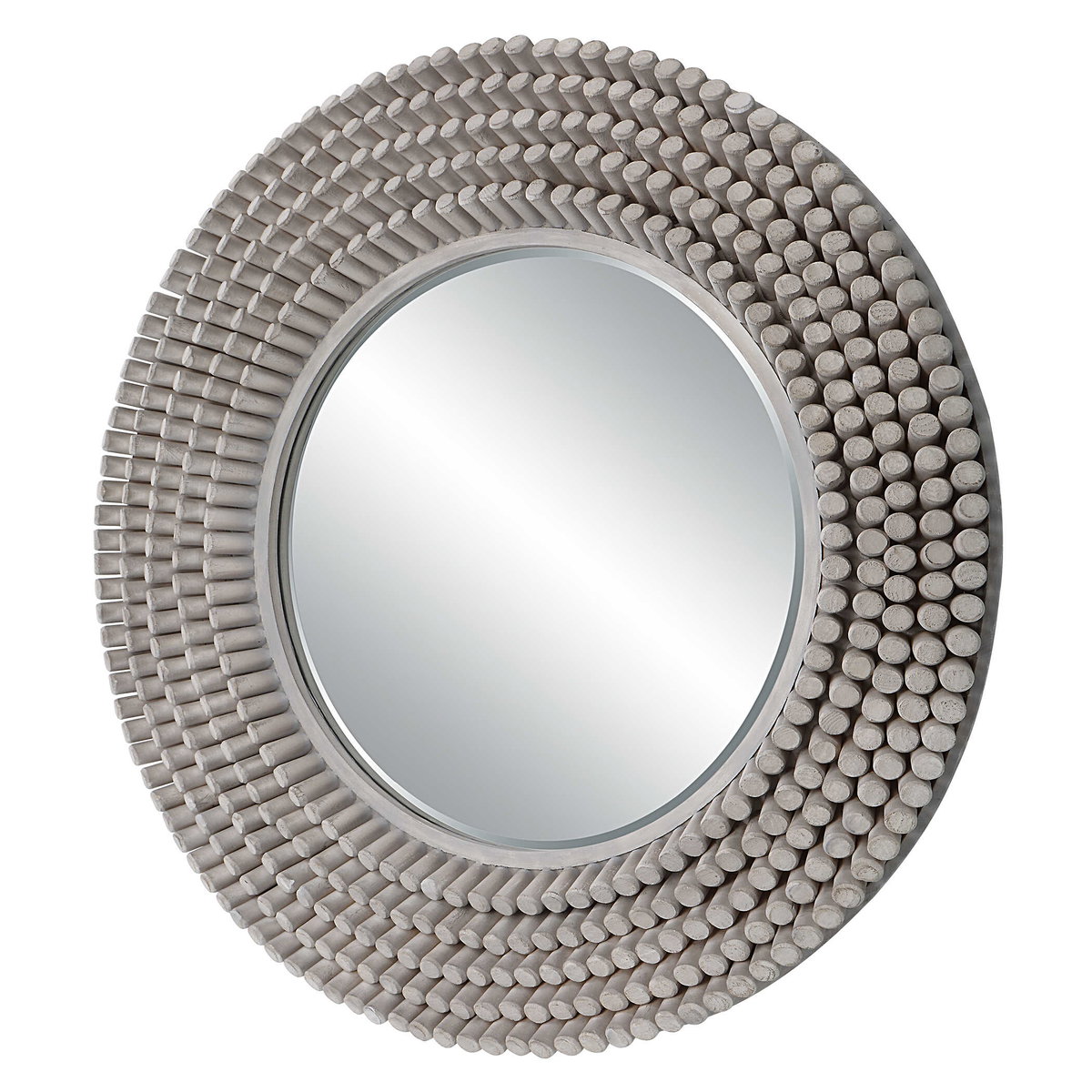 PORTSIDE ROUND MIRROR, GRAY, by Uttermost, 39.75" width x 39.75" height x 3" depth View 5