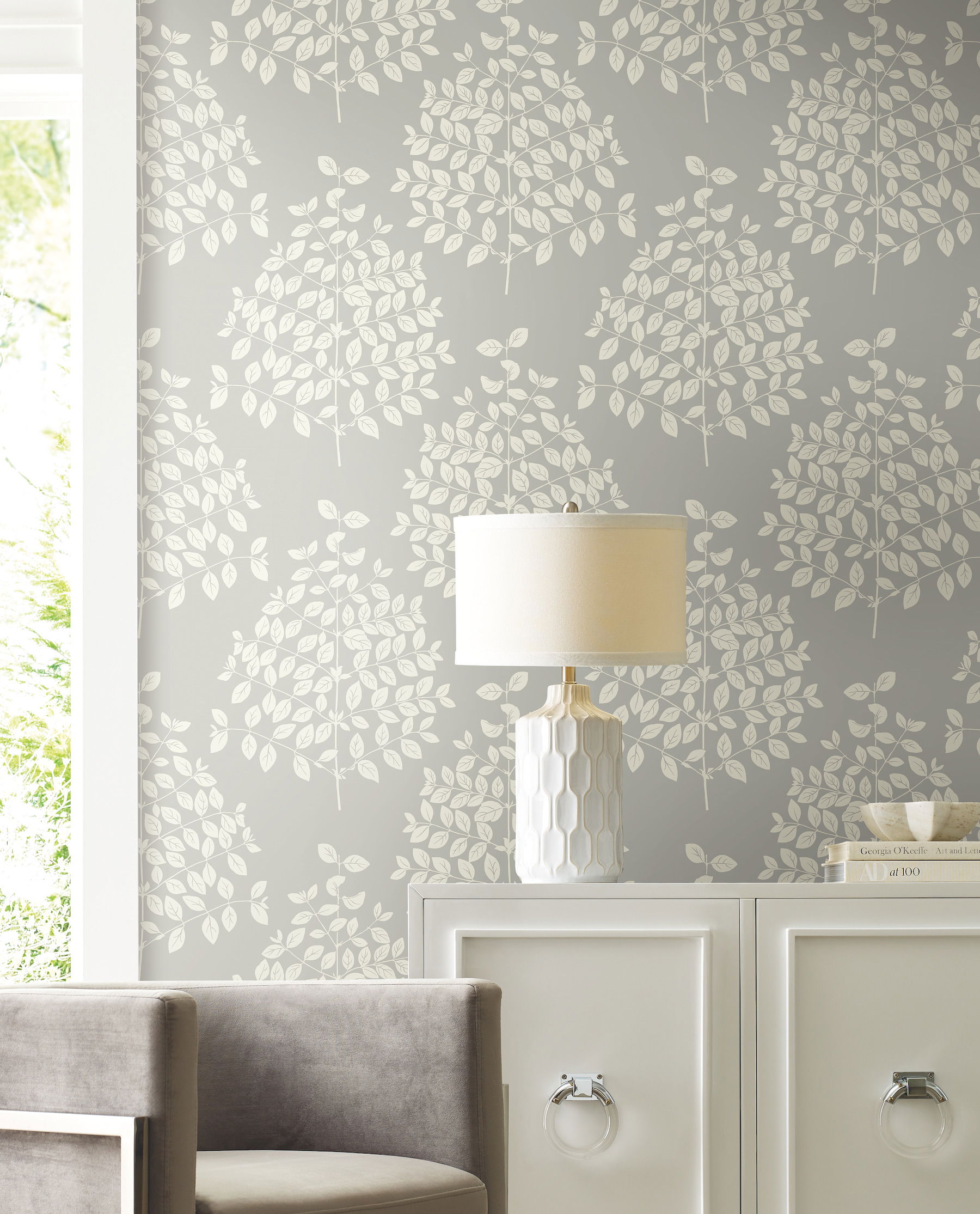 Tender Pearl Grey Wallpaper, by York Wall, 27' length x 2'3" width x 0.02" depth View 2