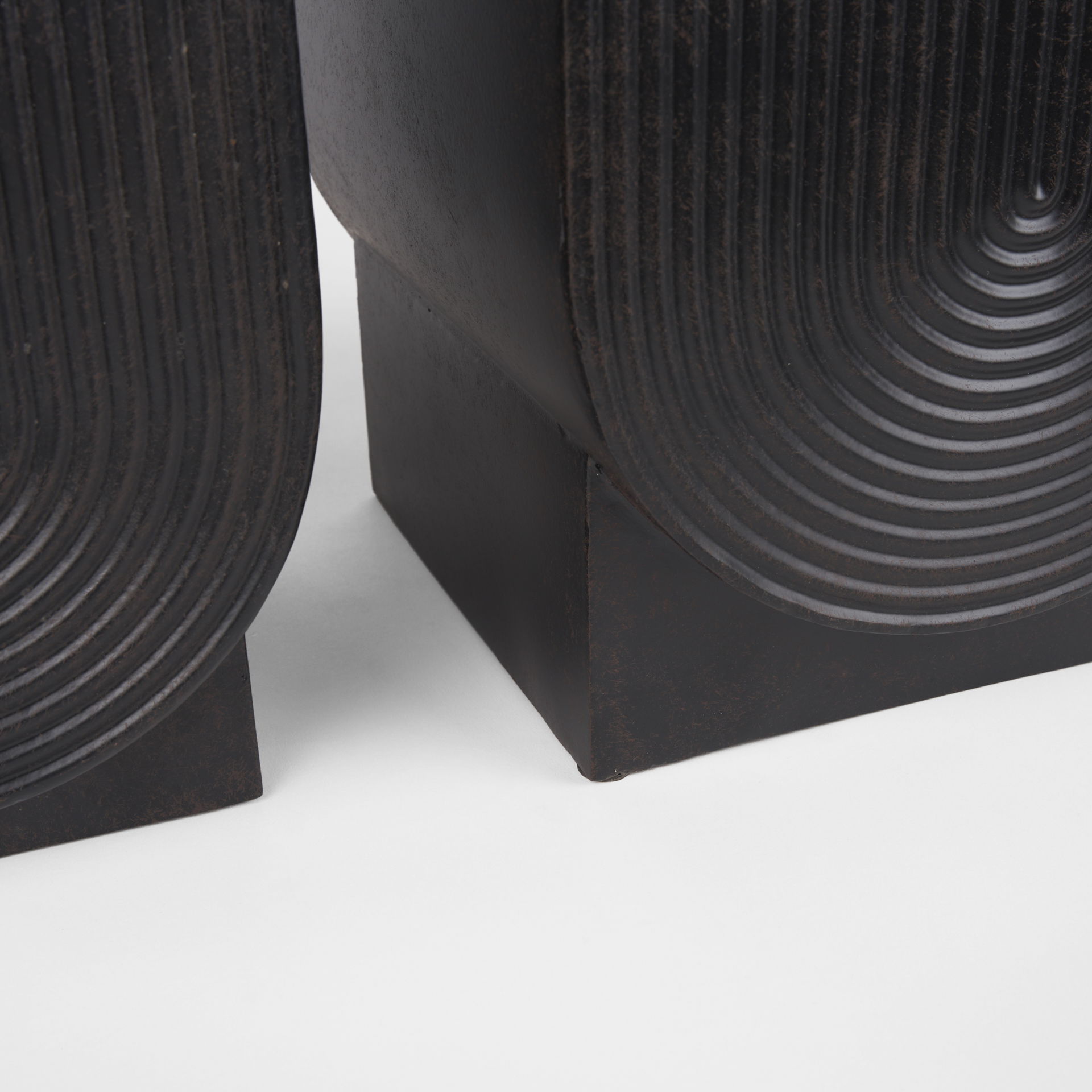 Medina Antiqued Black Metal Planters  (Set of 2), by Mercana, 9.45" length x 9.45" width x 11.02" height View 8