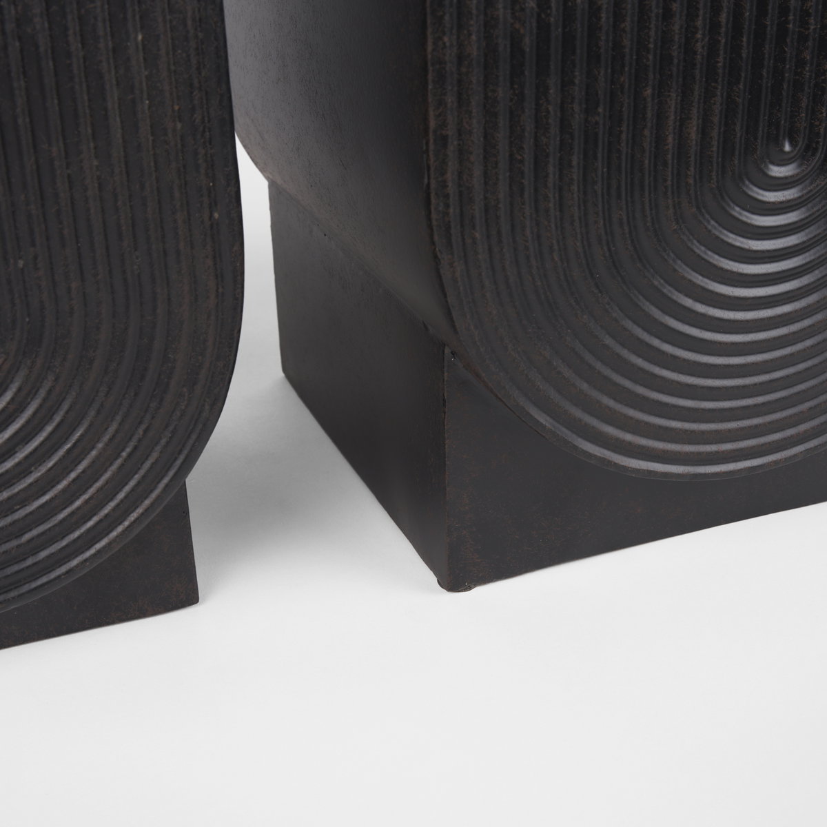 Medina Antiqued Black Metal Planters  (Set of 2), by Mercana, 9.45" length x 9.45" width x 11.02" height View 8