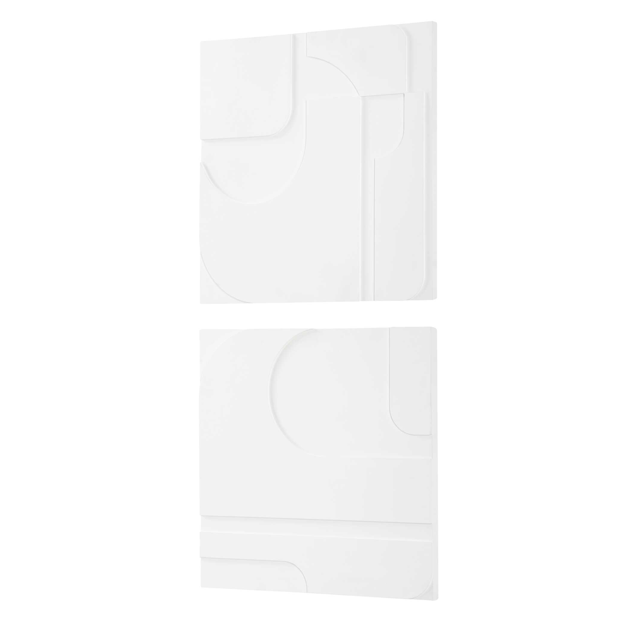 Contours White Wall Decor Set/2, Sculptural Wall Art by Uttermost, 24" width x 24" height x 1.38" depth View 5