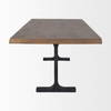 Araxi 95'L x 41'W Rectangular Trestle Dining Table | Brown Wood & Black Metal | Seats 8-10, by Mercana, 95" length x 41" width x 30" height thumbnail 5