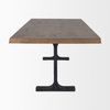Araxi 95'L x 41'W Rectangular Trestle Dining Table | Brown Wood & Black Metal | Seats 8-10, by Mercana, 95" length x 41" width x 30" height thumbnail 5