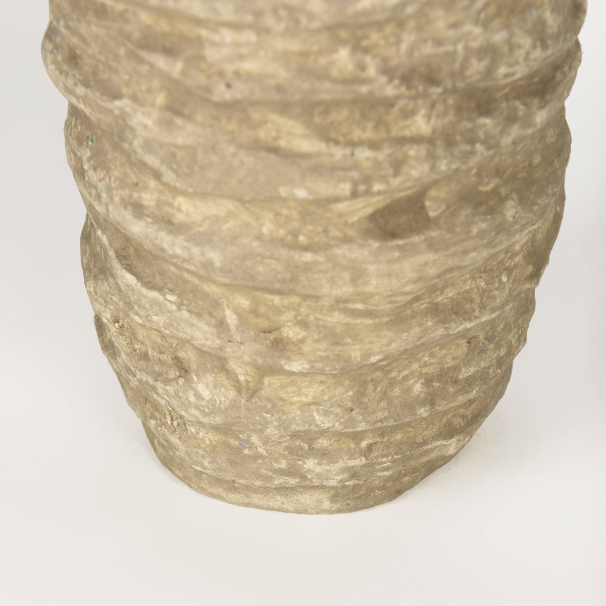 Kamli Small Beige Paper Mache Vase, by Mercana, 5" length x 5" width x 12" height View 8