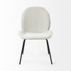Inala Curved Back Dining Side Chair | White Fabric with Black Metal, Dining Chair by Mercana, 21.26" length x 25.59" width x 34.25" height thumbnail 7
