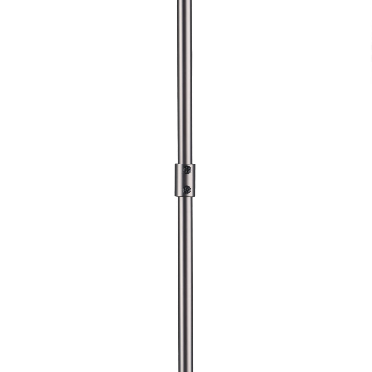 Anna (26'x14') Hanging Gun-Metal with Clear Glass Rods Six Bulb Chandelier, by Mercana, 26" length x 26" width x 14" height View 8