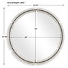 Crystalline Round Mirror, by Uttermost, 37.75" width x 37.75" height x 1.62" depth thumbnail 3