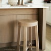 Brahma Backless 30in Seat Bar Stool | White Washed Wood, Counter & Bar Stool by Mercana, 14.5" length x 14.5" width x 30" height thumbnail 4