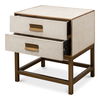 Gideon Shagreen Side Table, Osprey White, Side & End Table by Sarreid, 22" length x 18" width x 24" height thumbnail 9