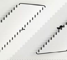 Online Designer Bathroom Vintage Rounded Rectangle Pivot Mirror, Matte Black, 27x35"