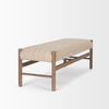 Tadi Rectangular Dark Brown Wood with Rug Seat Bench thumbnail 5