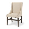 Kensington High-Back Dining Side Chair | Cream Fabric with Wood, Dining Chair by Mercana, 22.25" length x 23.25" width x 39.5" height thumbnail 1