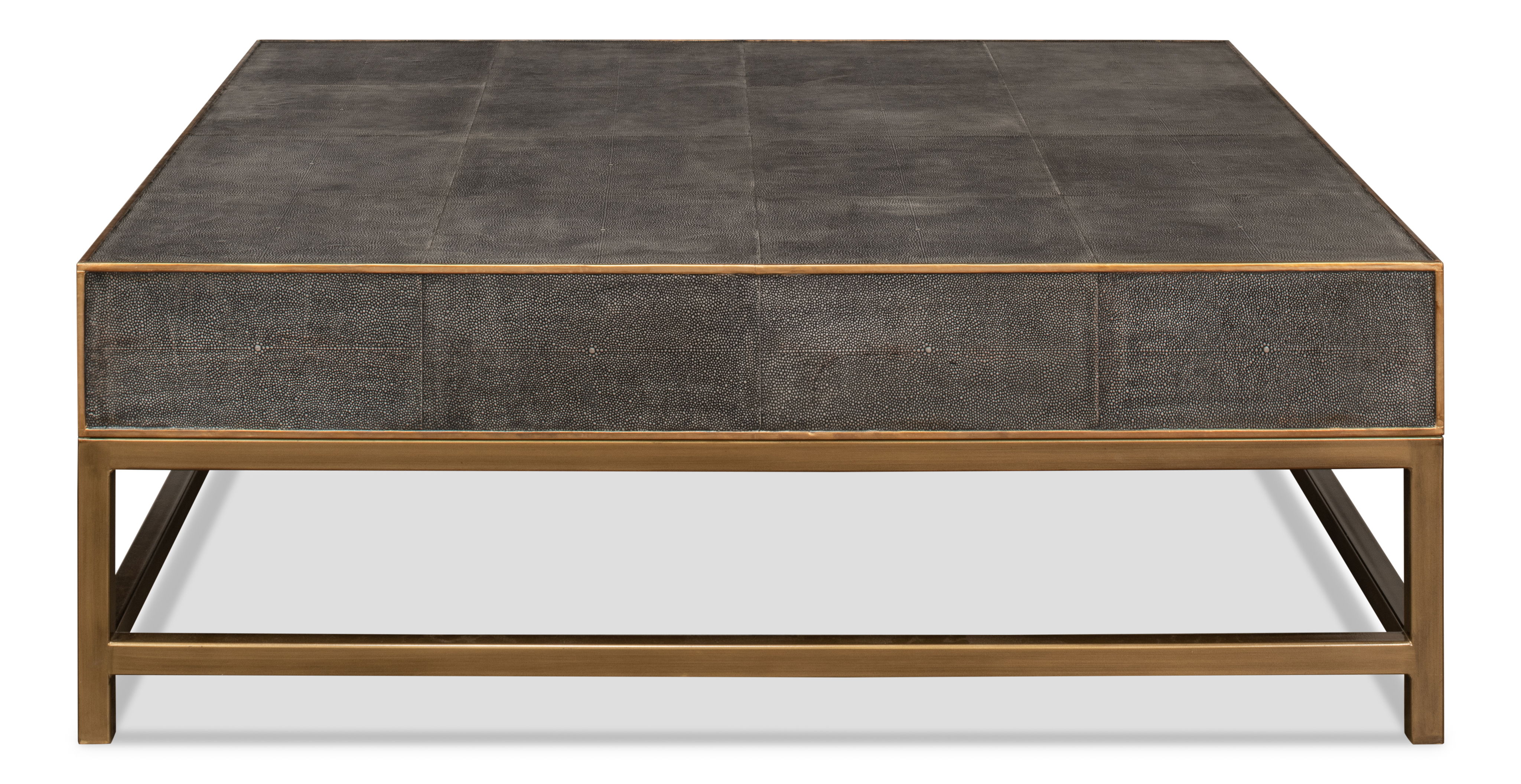 Gideon Shagreen Sq.Coffee Table,Ant.Grey, by Sarreid, 48" length x 48" width x 17" height View 2