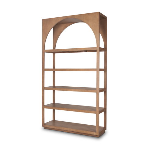 Bela Arched Shelving Unit Medium Brown Wood