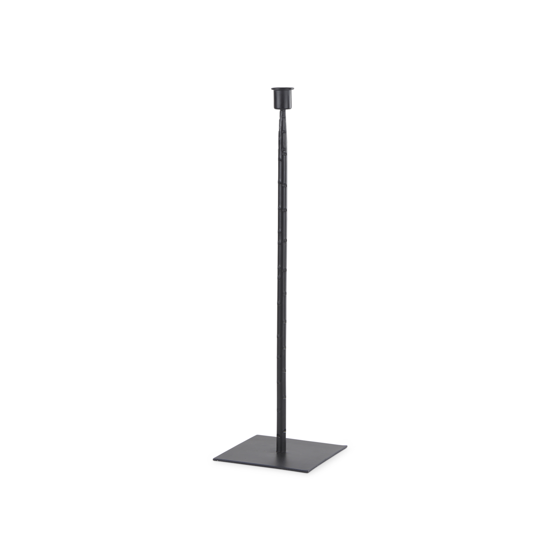 Porter  Medium Black Iron Candle Holder, Candles & Candle Holder by Mercana, 5" length x 5" width x 18" height View 1