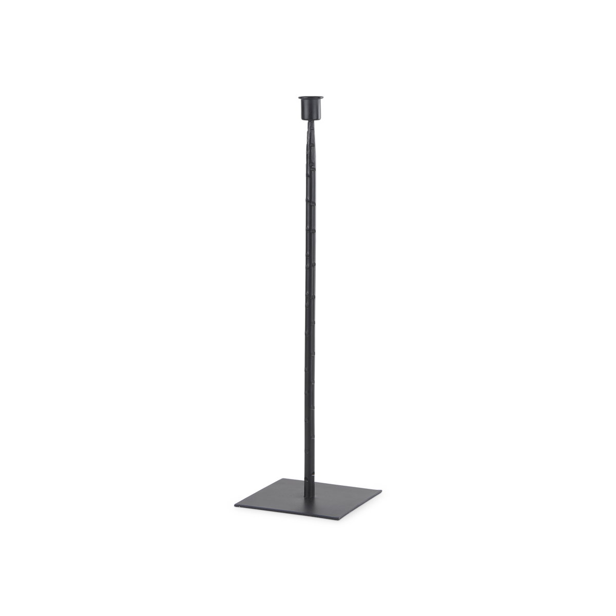 Porter  Medium Black Iron Candle Holder, Candles & Candle Holder by Mercana, 5" length x 5" width x 18" height View 1