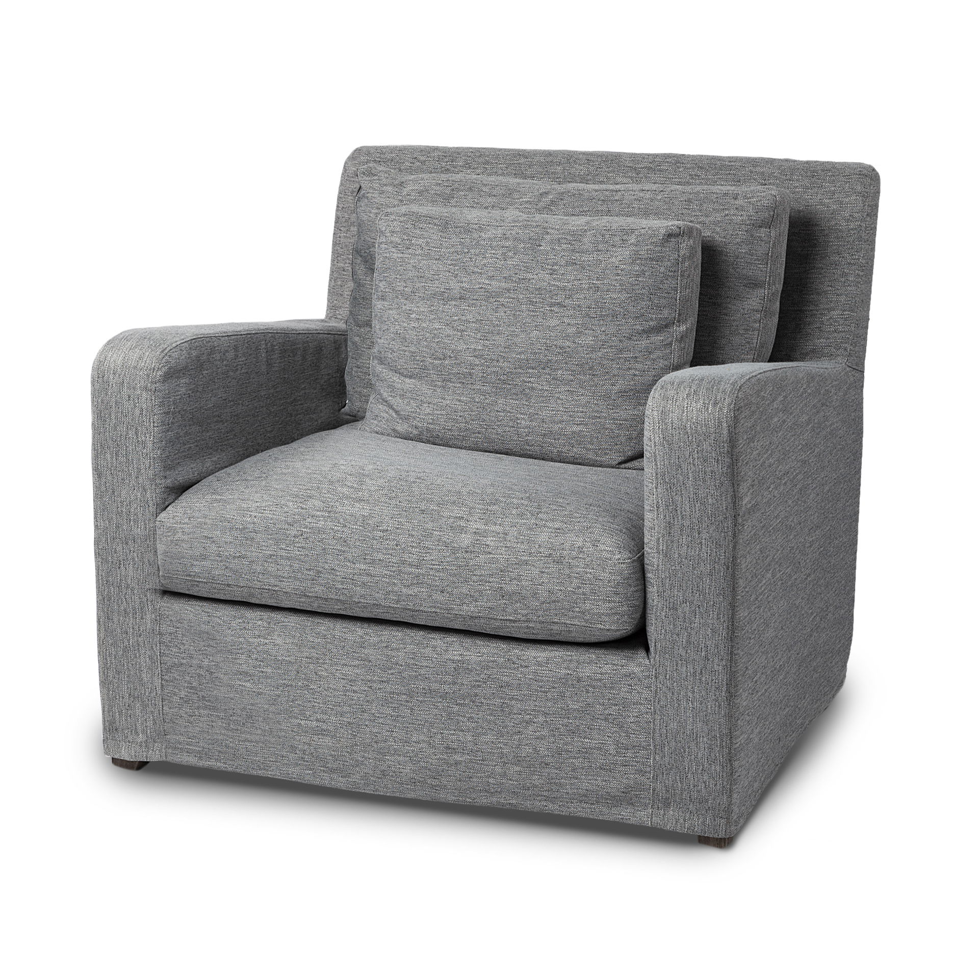 Denly III 38 X 38.25 X 34.5 Castlerock Gray Slipcover Upholstered Arm Chair, Accent Chair by Mercana, 38" length x 38.25" width x 34.5" height View 1