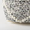 Ekiya   Black/White Yarn and Wool Patterened Pouf, Ottoman by Mercana, 16" length x 16" width x 16" height thumbnail 10