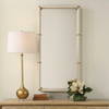 Cyprus White Leather Mirror, by Uttermost, 22" width x 44" height x 2.5" depth thumbnail 2