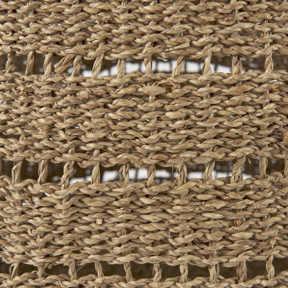 Hayes 17.7L x 17.7W x 11.8H (Set of 2) Medium Brown Seagrass Round Basket with Stripe Pattern, Bins & Basket by Mercana, 17.72" length x 17.72" width x 17.72" height View 5