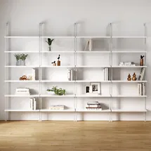 Online Designer Home/Small Office 6-Shelf Ladder Bookshelf White (Set of 4)