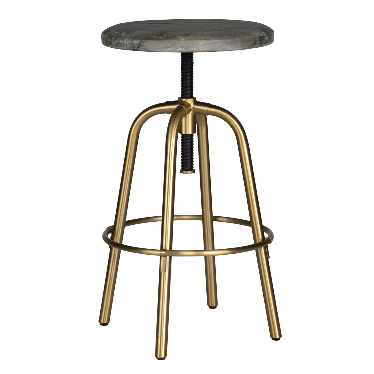 Revolve Brass Counter Stool, Counter & Bar Stool by Uttermost, 17" width x 24" height x 17" depth View 1