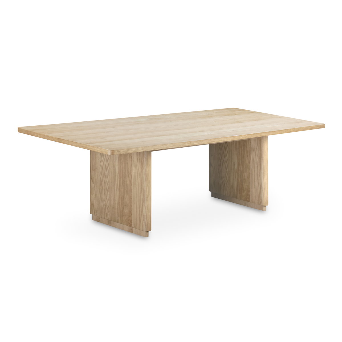 Round Off Large Dining Table Natural Oak, by Moe's Home, 104" width x 29" height x 39" depth View 2
