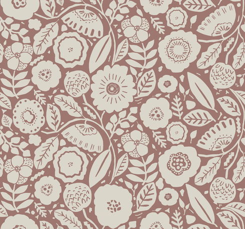 Camille Blossom Vintage Rose Wallpaper