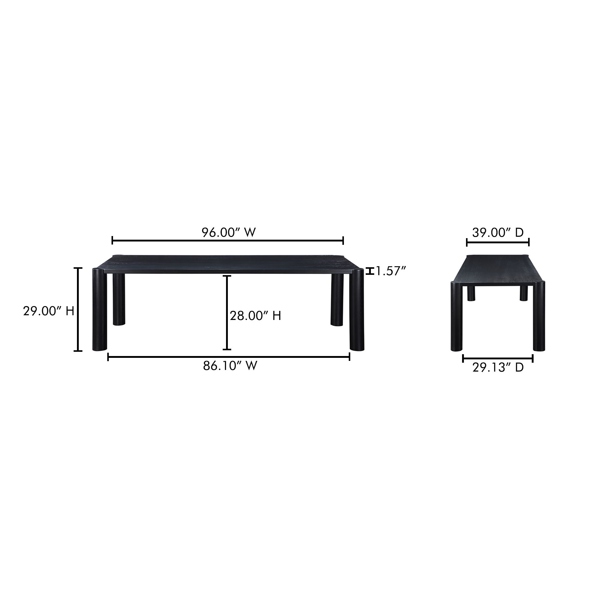 Post Large Dining Table Black large image 