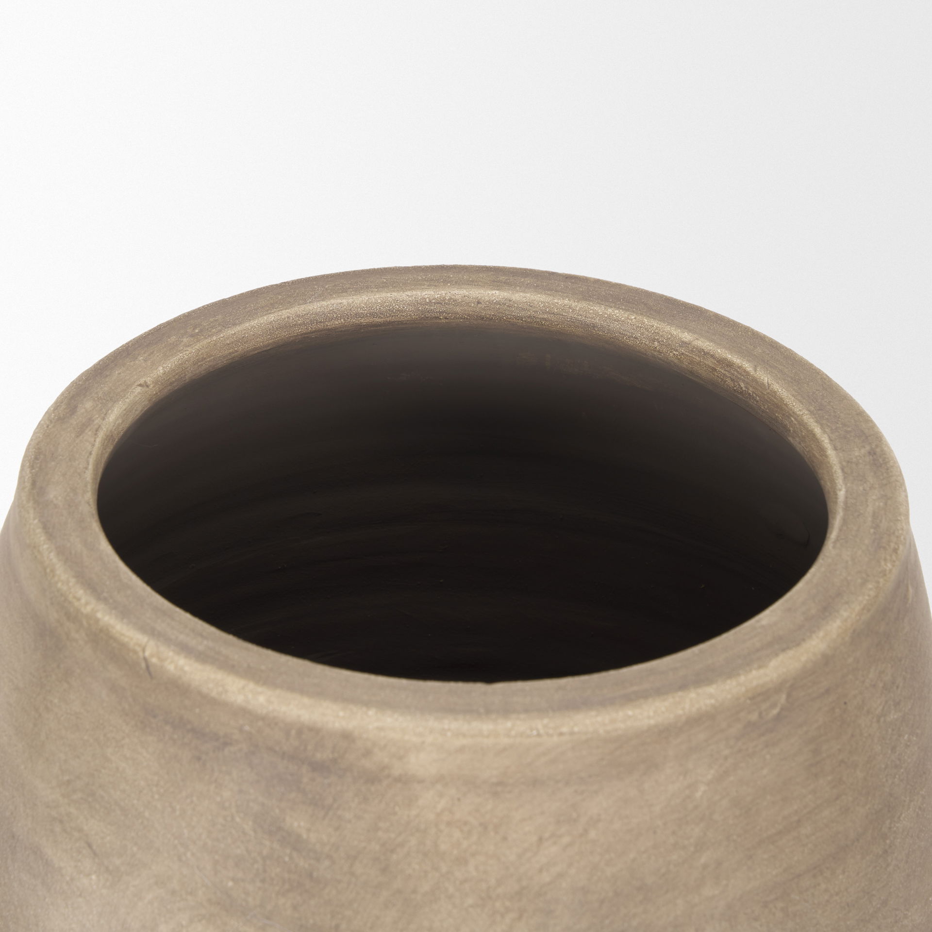 Tully Textured Matte Brown with Matte Black Ceramic Floor Vase large image 