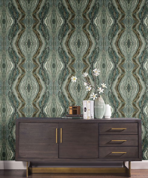 Kaleidoscope Teal Peel & Stick Wallpaper