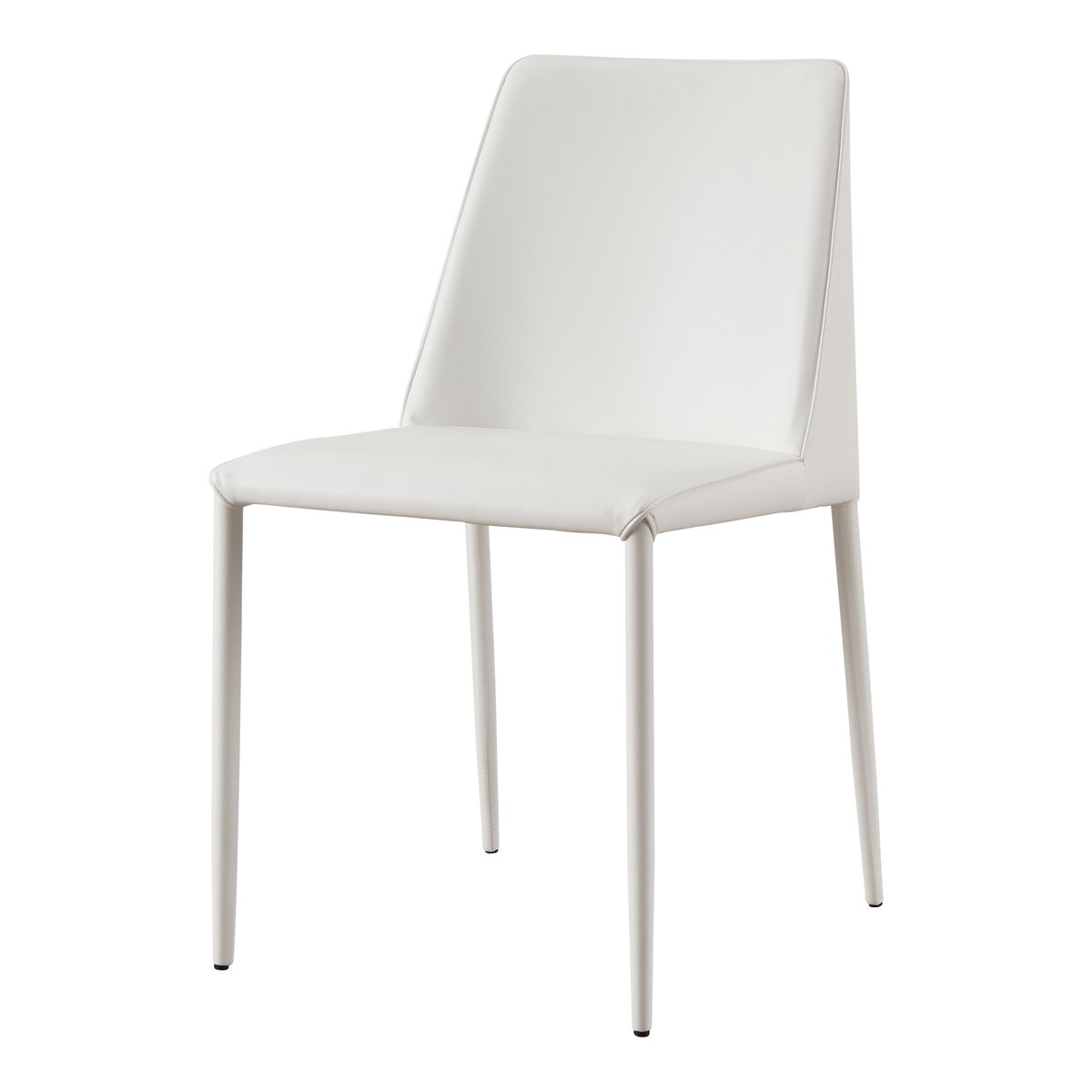 Nora Dining Chair White Vegan Leather - Set Of Two, by Moe's Home, 17.75" width x 32" height x 22" depth View 5