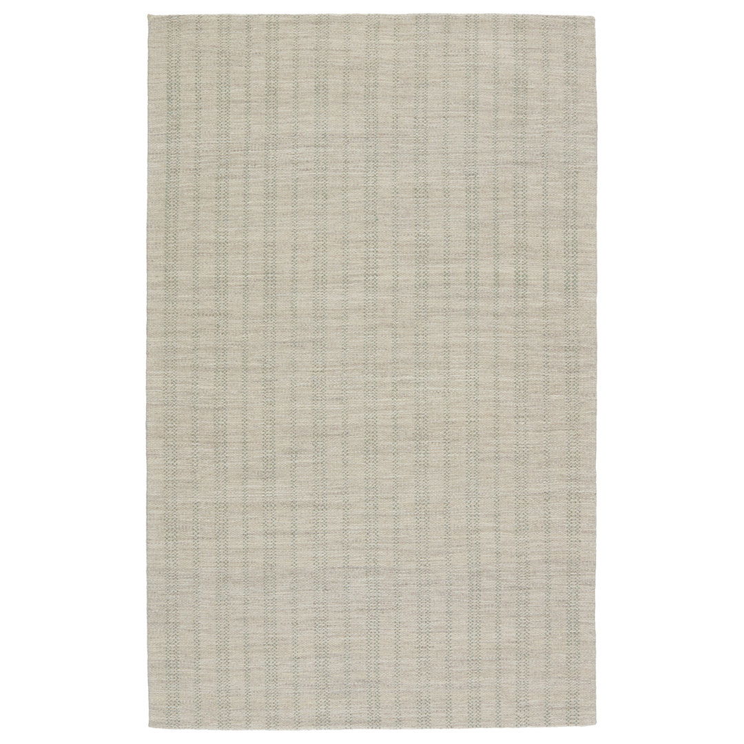 Marietta Handmade Striped Light Gray/ Light Green Area Rug (9'X12') large image 
