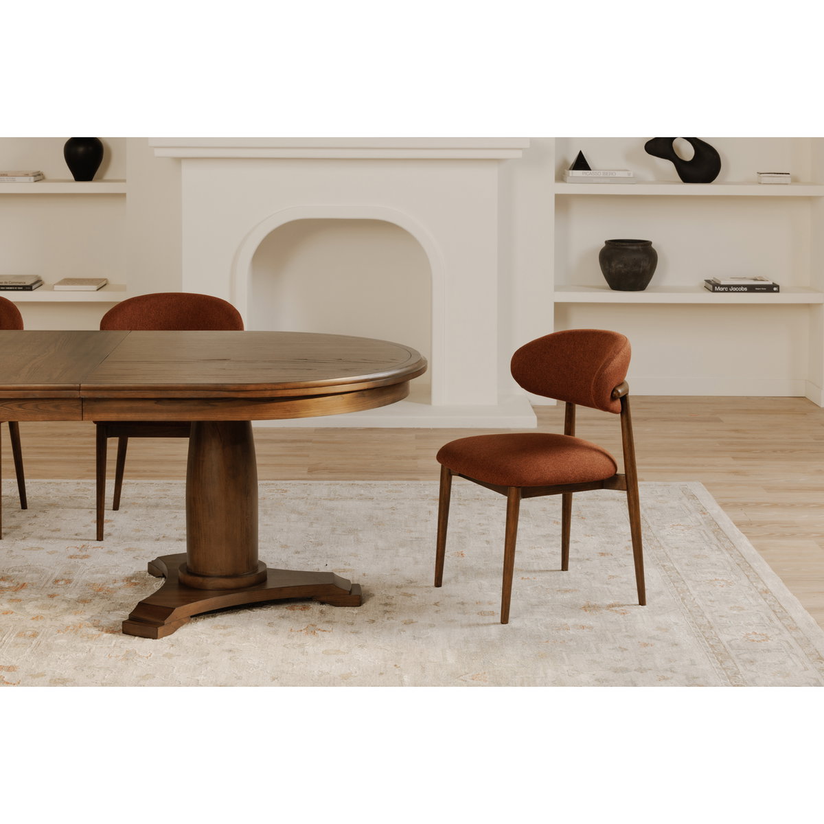 Ellie Dining Chair Rust, by Moe's Home, 20.75" width x 32" height x 20.5" depth View 6