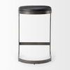 Tyson Backless 28in Seat Bar Stool | Black Leather with Black Metal, Counter & Bar Stool by Mercana, 17.25" length x 17.5" width x 28" height thumbnail 5