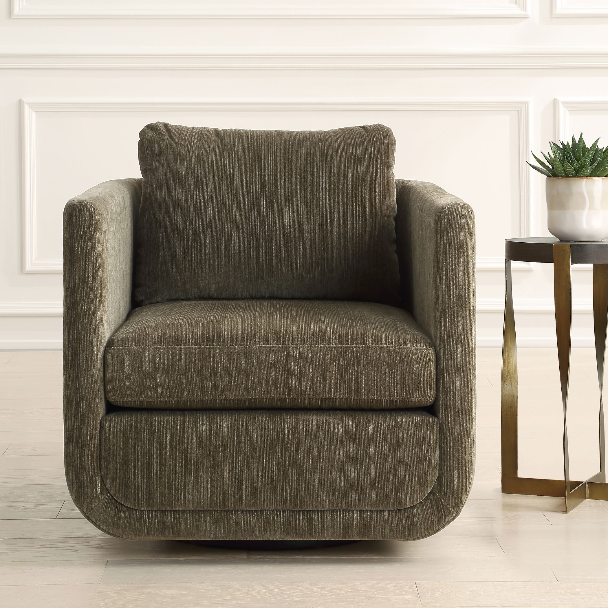 Abound Herb Swivel Chair, Furniture by Uttermost, 29.5" width x 26.5" height x 32" depth View 2