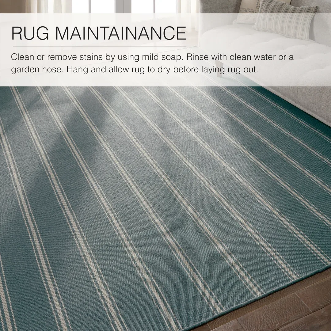 Memento Handmade Indoor/Outdoor Striped Slate/ Ivory, Rug by Jaipur Living, 8' width x 10' height x 0.25" depth View 7