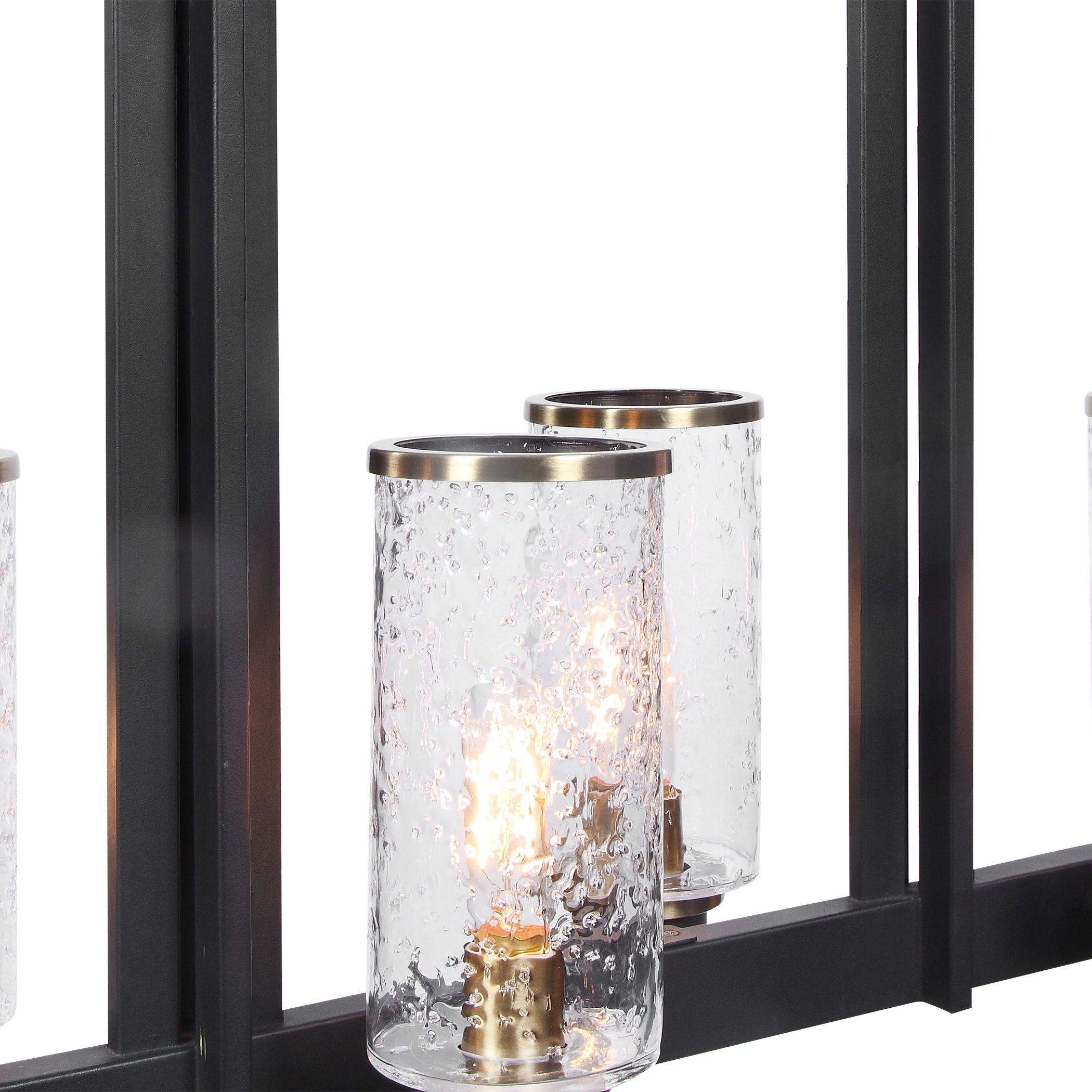 Jarsdel 6 Light Industrial Island Light, Ceiling Light by Uttermost, 44.5" width x 25" height x 11.5" depth View 8