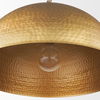 Karina 24' Round Brass-tone Hammered Metal Dome  Pendant Light, by Mercana, 24" length x 24" width x 15" height thumbnail 8