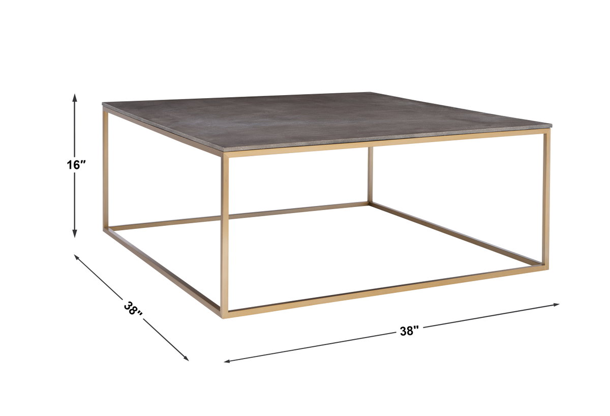 Trebon Modern Coffee Table, by Uttermost, 38" width x 16" height x 38" depth View 3