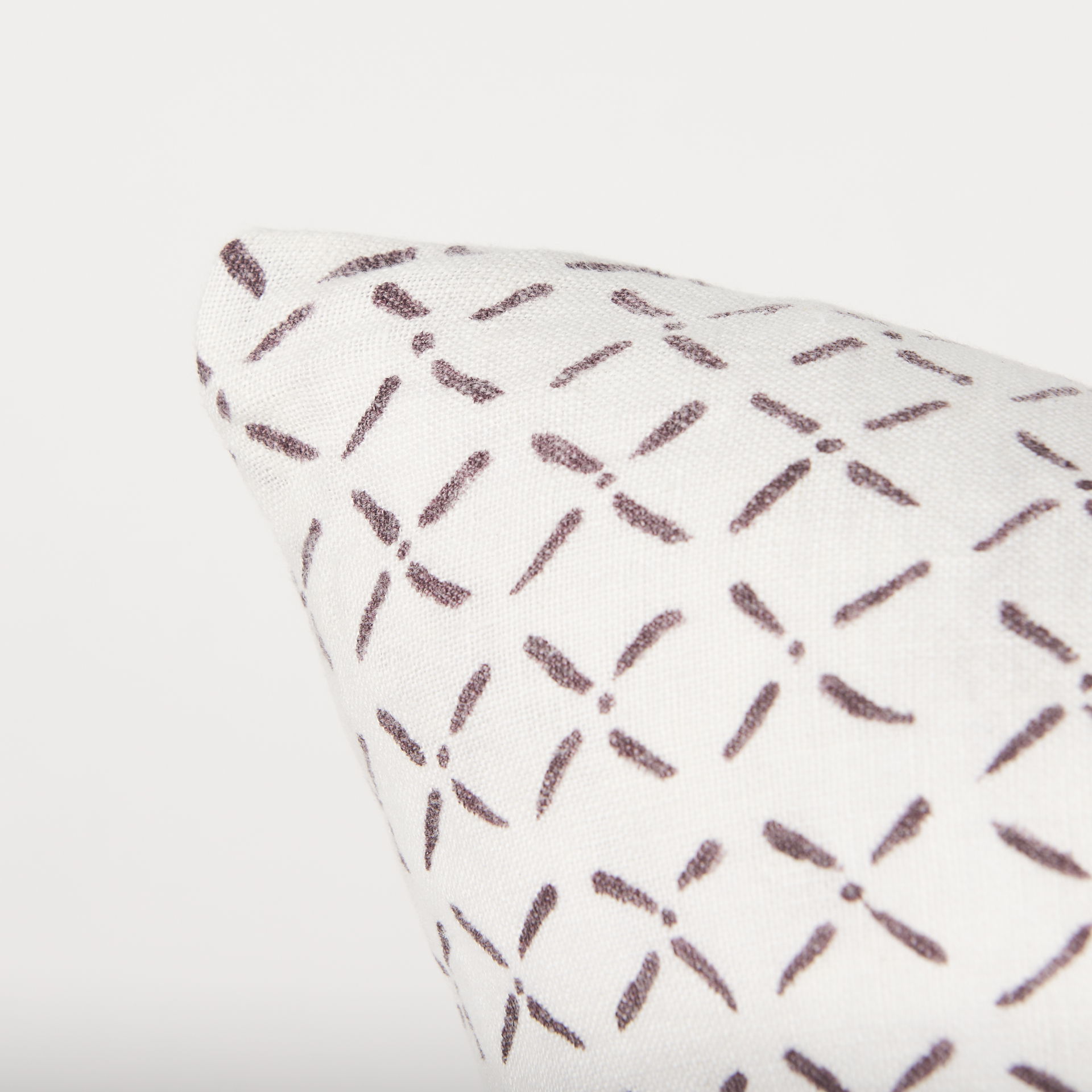 Jayden Cream with Merlot Print Linen Square Decorative Pillow Cover large image 