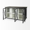 Dimitra  Dark Iron with Glass Doors Kitchen Island, by Mercana, 62" length x 32" width x 36" height thumbnail 9