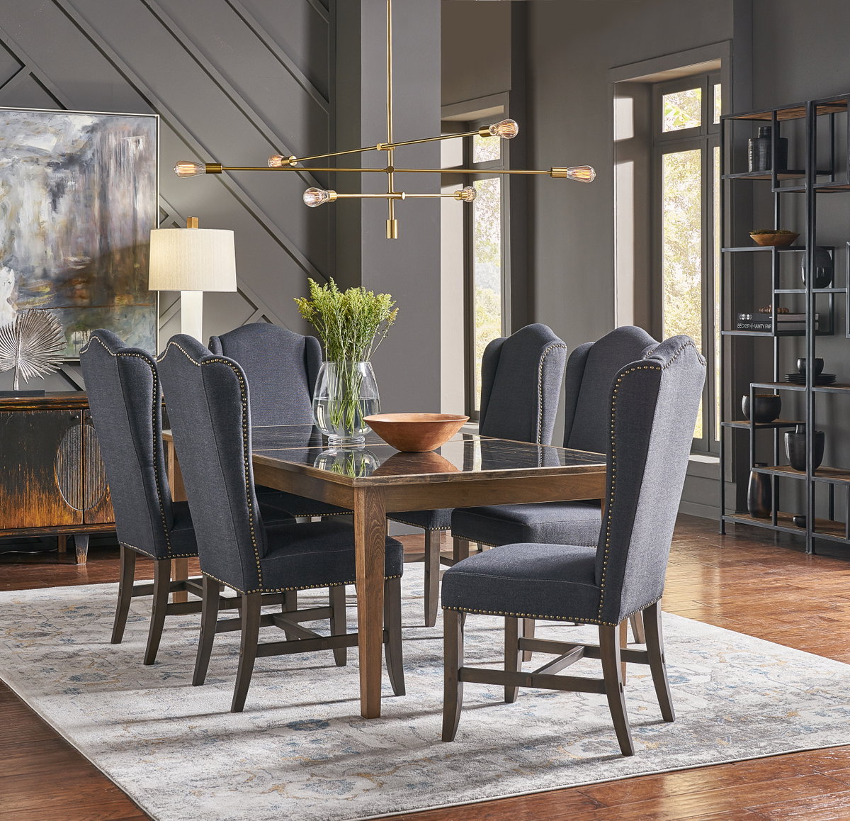 Butterfly Dining Table, by Sarreid, 3'5" length x 6'9" width x 2'6" height View 3