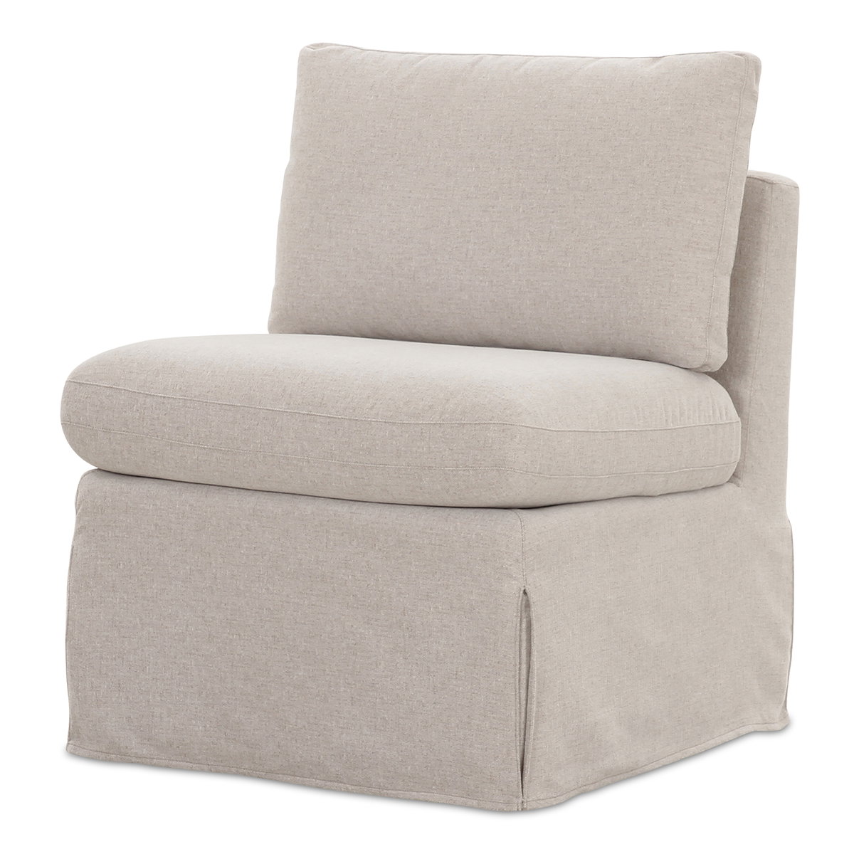 Fable Slipcover Dining Slipper Chair Beige, Accent Chair by Moe's Home, 25.5" width x 31.75" height x 28.5" depth View 3