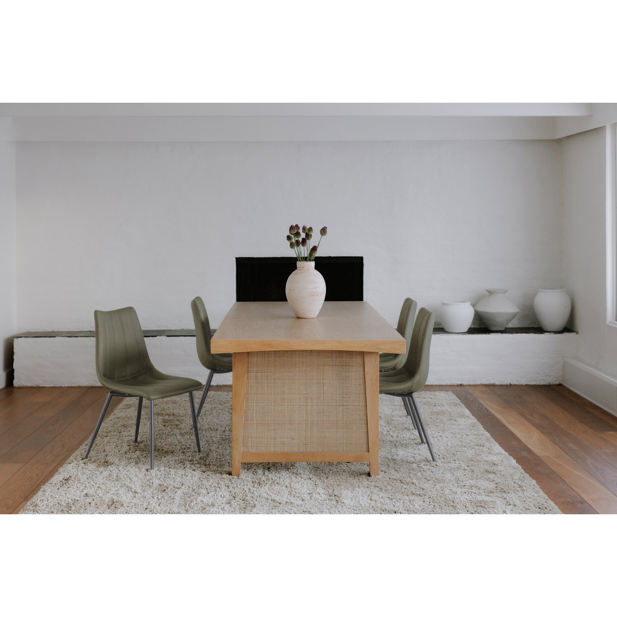 Alibi Dining Chair Dark Green - Set Of Two, by Moe's Home, 18" width x 33" height x 20" depth View 11