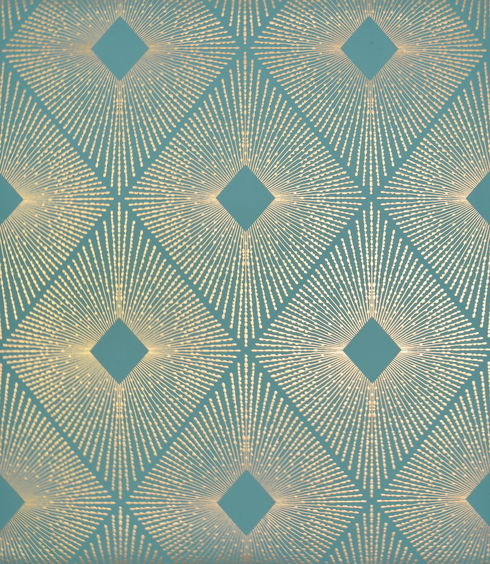 Harlowe Teal & Gold Wallpaper